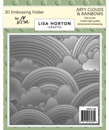 Lisa Horton Crafts 3D Embossing Folder 6"x6"  -Arty Clouds and Rainbows