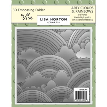 Lisa Horton Crafts 3D Embossing Folder 6"x6"  -Arty Clouds and Rainbows