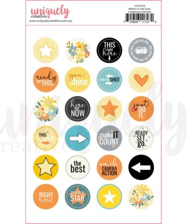 UNIQUELY CREATIVE - Collezione Written in the Stars Chipboard Stickers