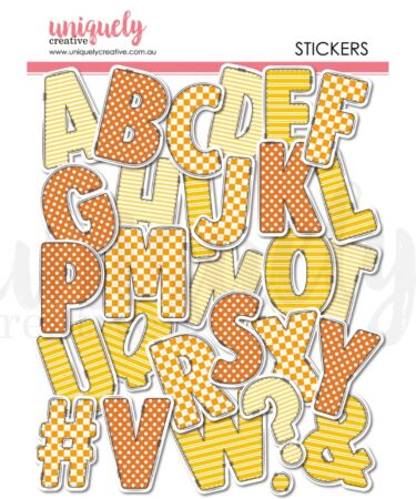 UNIQUELY CREATIVE -Collezione  Written in the Stars Chipboard Alpha Stickers