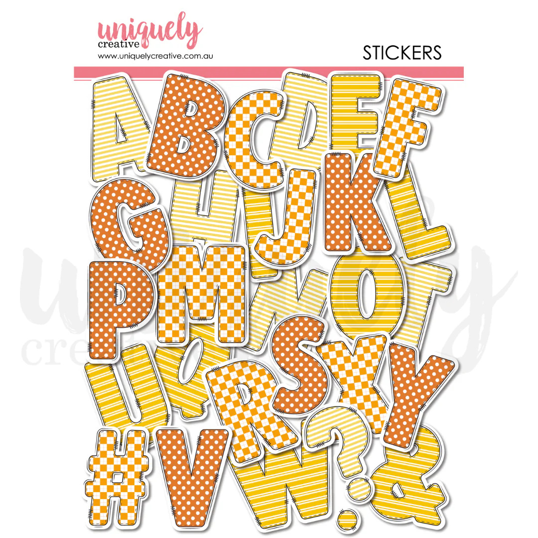 UNIQUELY CREATIVE -Collezione Written in the Stars Chipboard Alpha Stickers