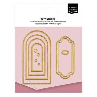 Vaessen Creative • Mini Cutting and Embossing Dies Round Banners & Labels 11pcs