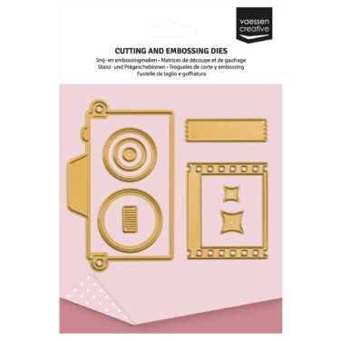 Vaessen Creative • Mini Cutting and Embossing Dies Vintage Camera 9pcs