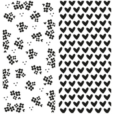 Alternative view of Vaessen Creative • Clear Stamps Backgrounds Hearts & Flowers 2pcs