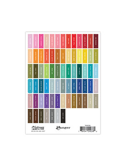 Tim Holtz Distress® Mini Ink Pad Label Sheet- White Printing