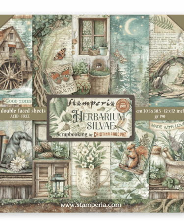STAMPERIA -  Blocco 10 fogli 30,5x30,5 12x12 inches Double Face Herbarium Silvae