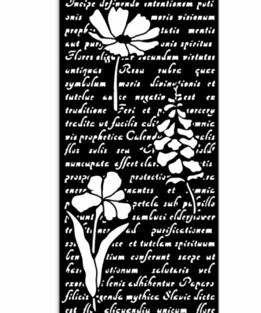 STAMPERIA -  Stencil  cm 12X25 Herbarium Silvae lettera con fiori