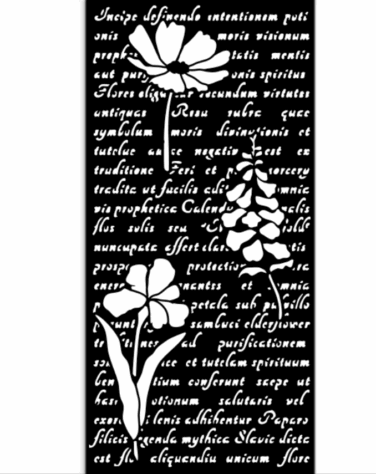 STAMPERIA -  Stencil  cm 12X25 Herbarium Silvae lettera con fiori