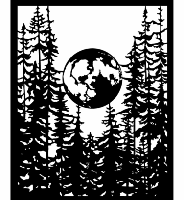 STAMPERIA -  Stencil  cm 20X25 Herbarium Silvae luna nella foresta