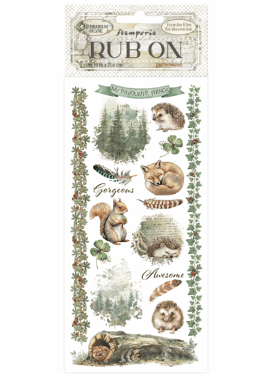 STAMPERIA -  Rub on cm 10,16x21,6 Herbarium Silvae foresta