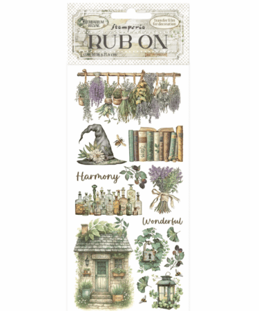 STAMPERIA -  Rub on cm 10,16x21,6 Herbarium Silvae lavanda