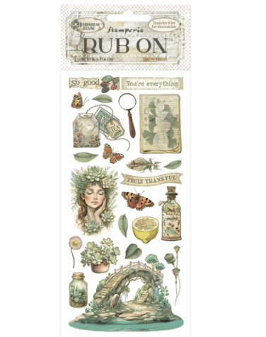 STAMPERIA -  Rub on cm 10,16x21,6 Herbarium Silvae ponte