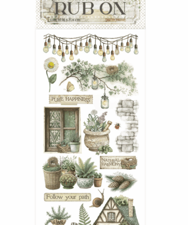 STAMPERIA -  Rub on cm 10,16x21,6 Herbarium Silvae cottage