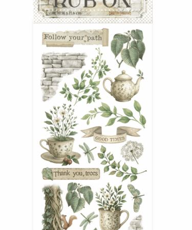 STAMPERIA -  Rub on cm 10,16x21,6 Herbarium Silvae tea time