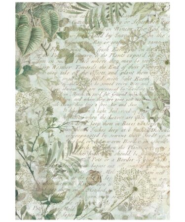 Alternative view of STAMPERIA -  Selezione 8 Carta di riso fto A6 Backgrounds Herbarium Silvae