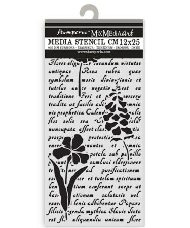 Alternative view of STAMPERIA -  Stencil  cm 12X25 Herbarium Silvae lettera con fiori