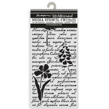 Alternative view of STAMPERIA -  Stencil  cm 12X25 Herbarium Silvae lettera con fiori