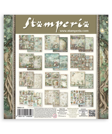 Alternative view of STAMPERIA -  Blocco 10 fogli 20,3X20,3 8x8 inches Double Face Herbarium Silvae