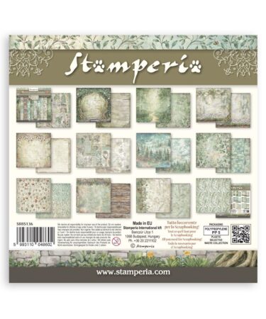 Alternative view of STAMPERIA -  Blocco 10 fogli 20,3X20,3 8x8 inches Double Face Backgrounds Herbarium Silvae