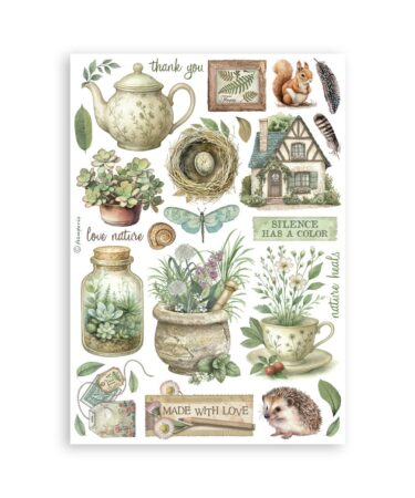 Alternative view of STAMPERIA -  Washi pad 8 sheets A5 Herbarium Silvae