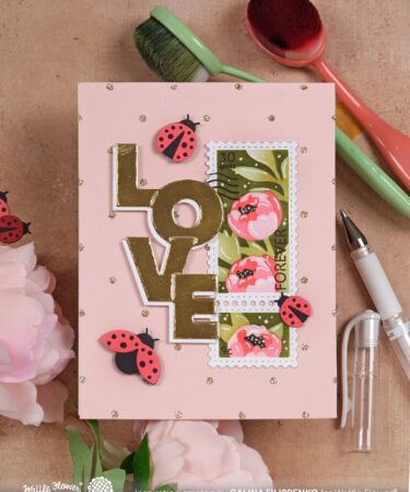 Alternative view of WAFFLE FLOWER - Overlapping Vertical Love Word Die