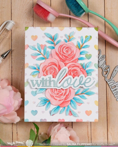 Alternative view of WAFFLE FLOWER - Rose Bouquet Stencil