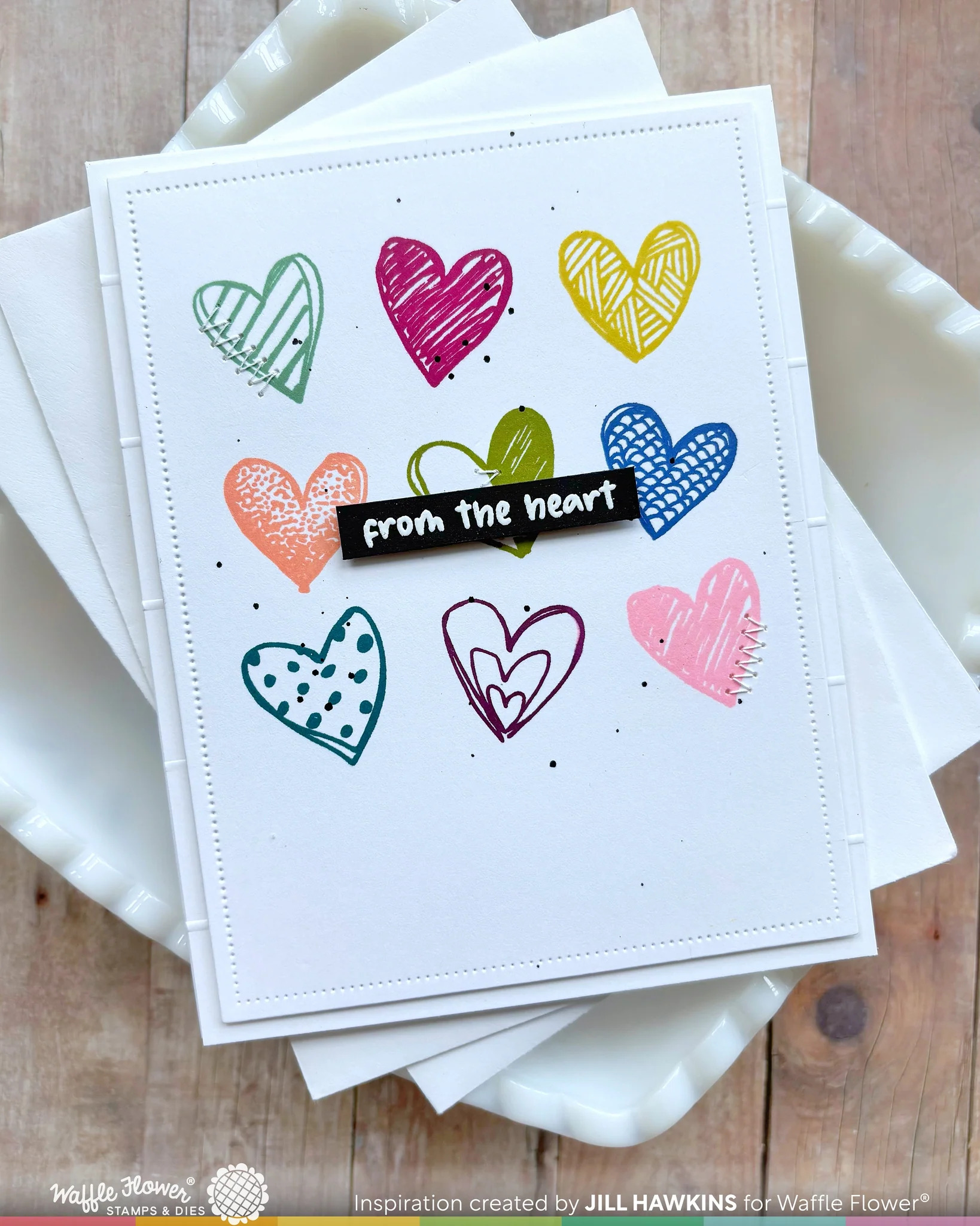 WAFFLE FLOWER - Inside Accents - Hearts Stamp Set - immagine 2