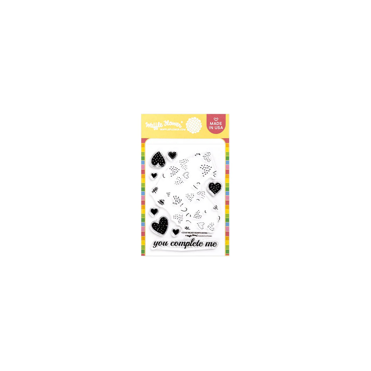 WAFFLE FLOWER - Inlaid Hearts Detail Stamp Set