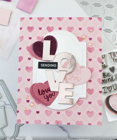 Alternative view of WAFFLE FLOWER - Dashed Lattice Hearts Stencil