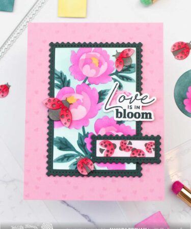 Alternative view of WAFFLE FLOWER - Nesting Postage Collage Peony Stencil