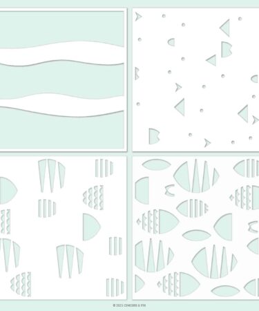 Concord & 9th - Fish Friends Stencil Pack (4 qty; 6 x 6)