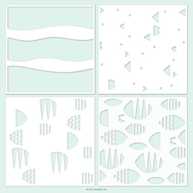 Concord & 9th - Fish Friends Stencil Pack (4 qty; 6 x 6)