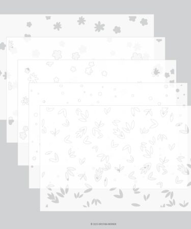 Concord & 9th - Kristina Werner - Bitsy Blooms Stencil Pack (5 qty; 6 x 9)