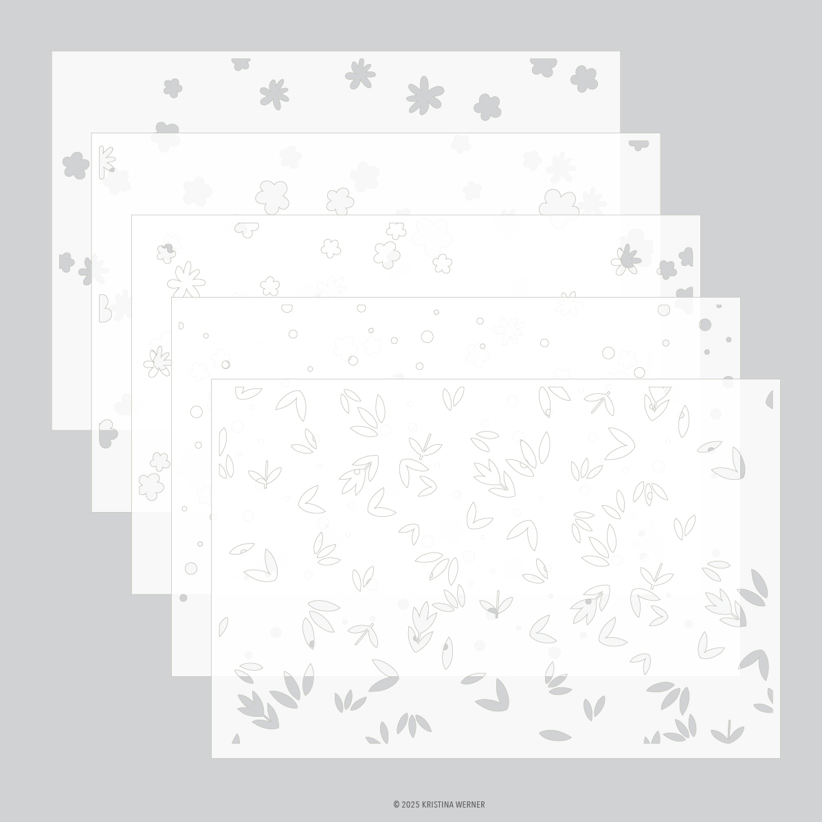 Concord & 9th - Kristina Werner - Bitsy Blooms Stencil Pack (5 qty; 6 x 9)