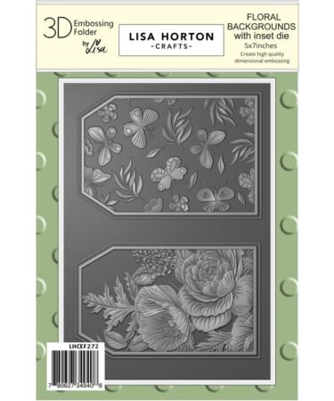 Lisa Horton Crafts Embossing Folder And Die 5"X7" - Floral Background Tags