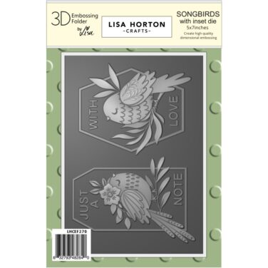 Lisa Horton Crafts Embossing Folder And Die 5"X7" - Songbirds
