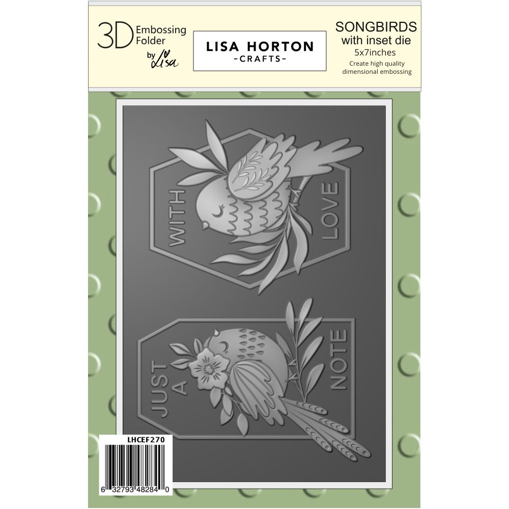 Lisa Horton Crafts Embossing Folder And Die 5"X7" - Songbirds
