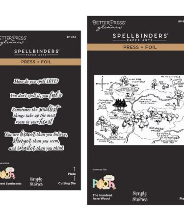 Spellbinders-  Say Cheese Classic Pooh Baby with Simple Stories - Press + Foil Plate & Die Bundle with Simple Stories