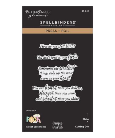 Spellbinders-  Say Cheese Classic Pooh Baby with Simple Stories - Sweet Sentiments Press + Foil Plate & Die Set with Simple Stories