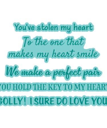 Spellbinders- Collezione Classic Mouse Love-  Sentiments Press + Foil Plate & Die Set