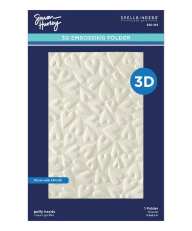 Simon Hurley collezione Sending Hugs Puffy Hearts 3D Embossing Folder
