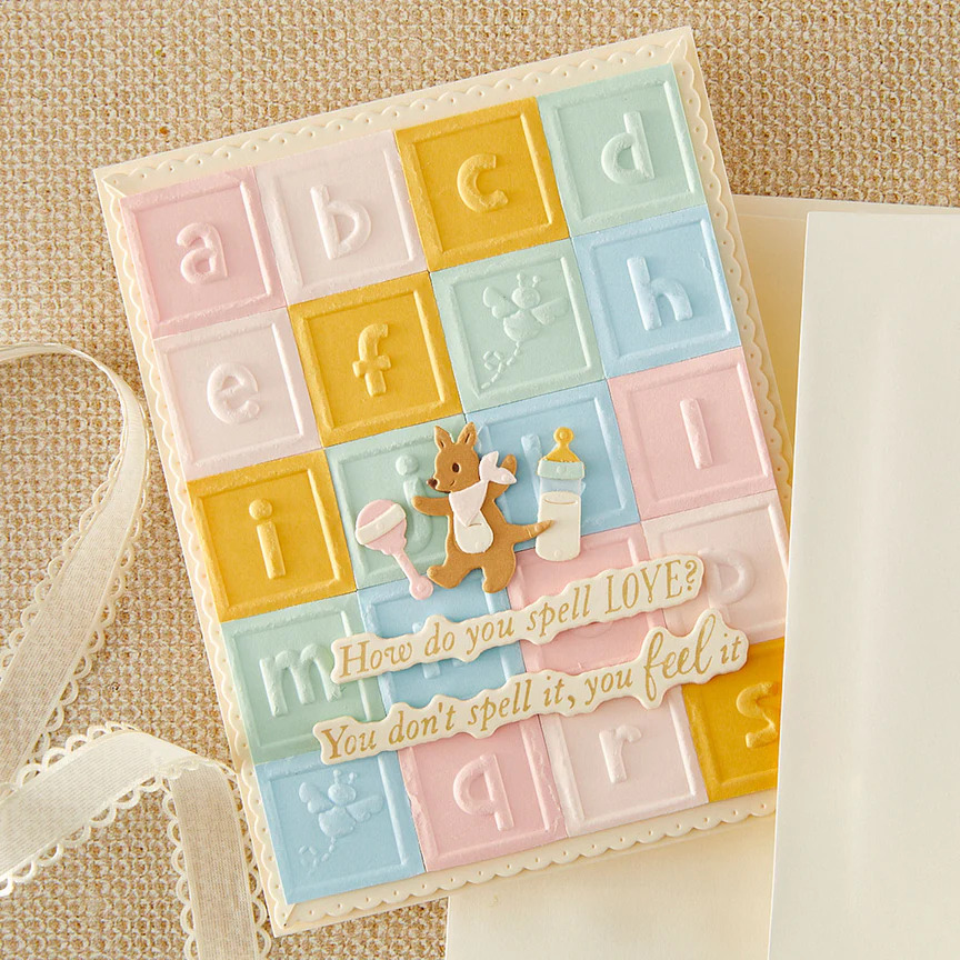 Spellbinders - Collezione Classic Pooh Baby Blocks 3D Embossing Folder with Simple Stories - immagine 2