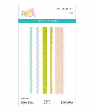 Spellbinders-  Say Cheese Classic Pooh Baby with Simple Stories -Ribbon & Trim Etched Dies