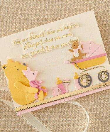 Alternative view of Spellbinders-  Say Cheese Classic Pooh Baby with Simple Stories -Ribbon & Trim Etched Dies