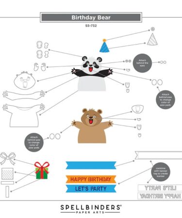 Simon Hurley collezione Sending Hugs -  Birthday Bear Etched Dies