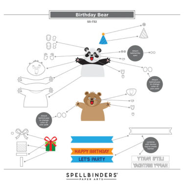 Simon Hurley collezione Sending Hugs - Birthday Bear Etched Dies