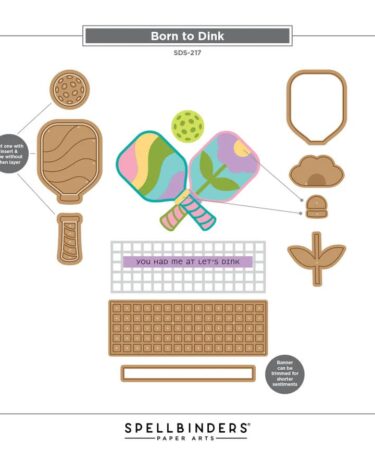Spellbinders - Collezione This is Life - Born to Dink Clear Stamp & Die Set