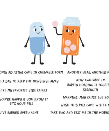 Spellbinders - Collezione This is Life - Favorite Side Effect Clear Stamp & Die Set