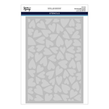 Simon Hurley collezione Sending Hugs - Layered Puffy Hearts Stencil