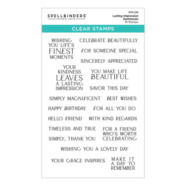 Spellbinders - Collezione Regal Reflection - Lasting Impressions Clear Stamp Set